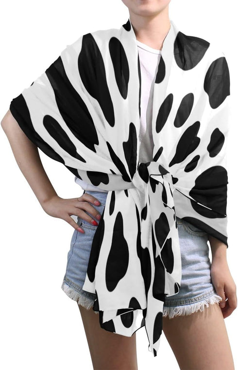ALAZA Use4 Fashion Cow Print Chiffon Silk Long Scarf Shawl Wrap...