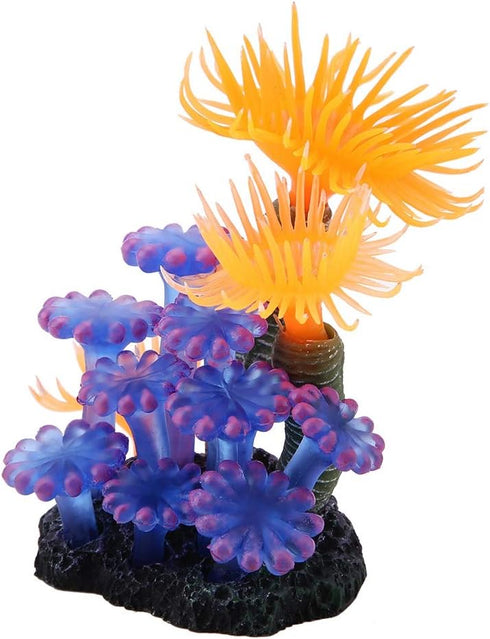 Zerodis Aquarium Simulated Sea Anemone, Lifelike Silicone Fake Coral Ornament Aquarium Decor Floating Ornament...