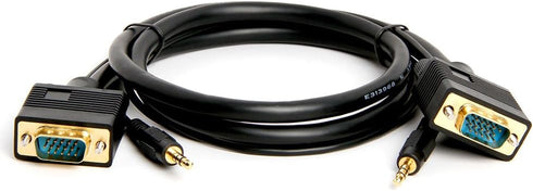 Cmple - VGA Cable Male to Male with 3.5mm Aux Audio Monitor SVGA PC 15 Pin Cord 3 Feet...