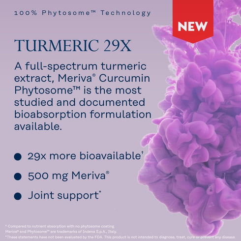SOLARAY Turmeric Phytosome 500 mg - 29X Absorption Curcumin Supplements - Easy-to-Digest Turmeric Capsule for Joint Support - Vegan and Made witho...