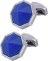 Octagon Blue Gemstone Men's Cufflinks In Gift Case Silver Tone Crystal Cufflinks for Men for Wedding Party Business Birthday Anniversary Dress...