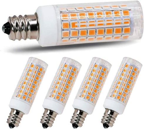 E11 led Bulb 75w 100w Halogen Bulbs Replacement, Warm White 3000K JD T3 T4 e11 Mini Candelabra Base 110V 120V 130 Voltage Input Light Bulbs, Pack ...