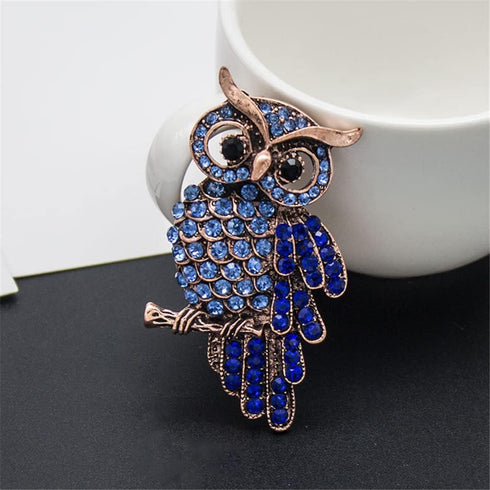 Crystal Owl Brooches For Women Cute Big Blue Eye Owl Bird Brooch Pin Rhinestone Animal Brooch Pins Fashion Jewelry Accessories for Women Men Gift...