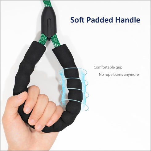 WePet Dog Training Slip Leash, No Pull, Durable Reflective Lead, Puppy Heavy Duty Loop Rope, Comfortable Handle, 6 ft, 1/2 inch, diam. Forest/Whit...