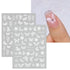 JMEOWIO 12 Sheets Spring White Flower Nail Art Stickers Decals Self-Adhesive Pegatinas Uñas Summer Butterfly Leaf Floral Nail Supplies Nail Art De...