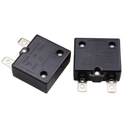 2Pcs 25A Automatic Thermal Circuit Breaker Thermal Overload Protector 25Amp L1 Series 125-250V AC 50V DC Automatic Reset Relay Fuse Thermal Switch...