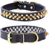Adjustable Genuine Leather Spiked Studded Dog Collars for Small Medium Large Pets Like Pit Bull Bulldog Pugs Husky (S, Black2)...
