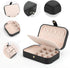 Small Jewelry Box Necklace Ring Storage Organizer Mini Jewelry case Double Layer Travel Jewelry Organizer for Women Girls Gift/Black...