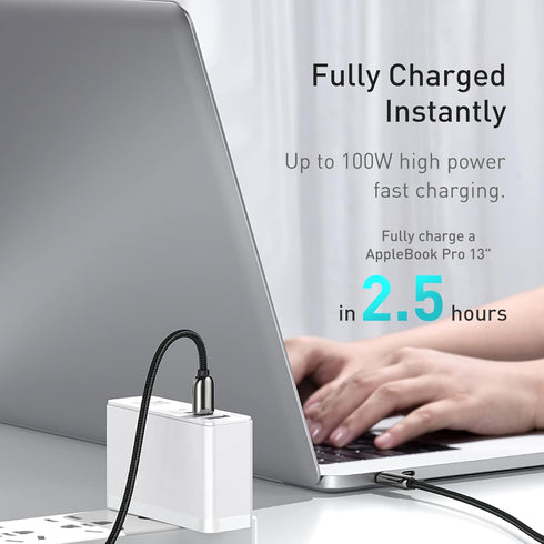 EWUONU USB C to USB C Cable 6ft, 100W Super Fast Charging with LED Display, 480Mbps Data Nylon Braided PD Cable for iPhone 15 Pro Max Samsung Gala...