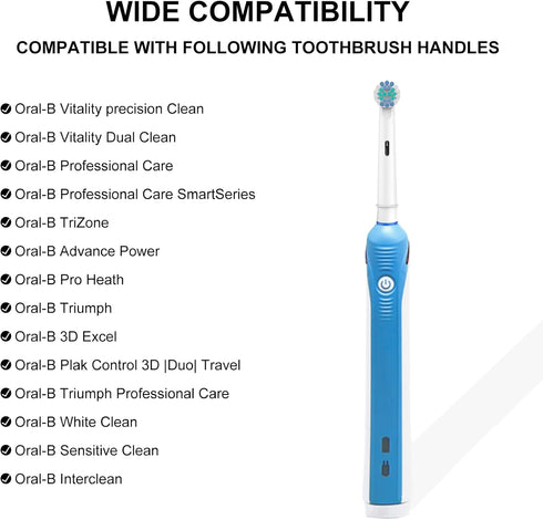 Toothbrush Heads for Oral B, 16 Pack Professional Electric Toothbrush Replacement Heads Medium Soft DuPont Bristles Replacement Toothbrush Heads P...