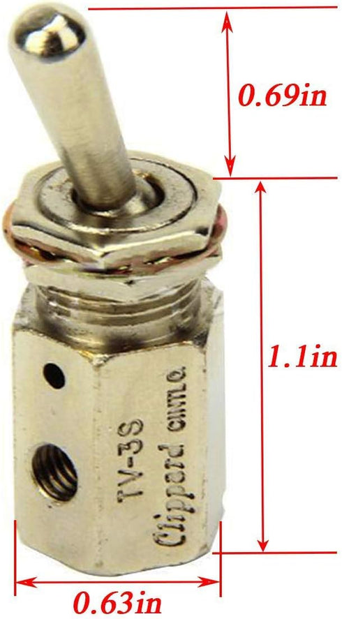 TV-3S Solenoid Air Valve Knob Toggle Value Switch Pneumatic Mechanical 3 Way Electric Knob Control...