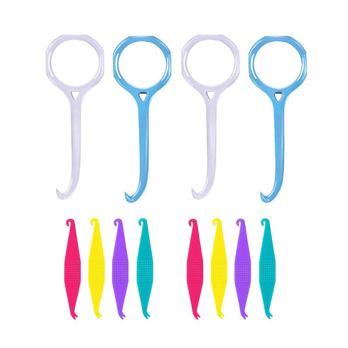 Aligner Remover Tool and Dental Elastic Rubber Bands Placers for Braces, HRASY Oral Care Accessories, 12 Pieces, Blue&White...