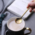 6 Pcs Coffee Spoons Stainless Steel Tea Spoons Round Dessert Spoons Long Handle Spoons for Hot Chocolate Ice Tea Latte Dessert Espresso Golden...