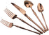 Copper Silverware Set, 5-Piece 18/10 Stainless Steel Flatware Cutlery Set for 1,Mirror Finish, Ideal for Wedding Festival Party Home Kitchen, Dish...