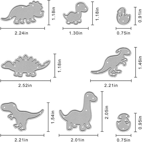 Metal Dinosaur Cutting Dies, 8 pcs Easter Dinosaur Set Metal Die Cuts Embossing Stencils Template Mould for Card Making Scrapbooking and DIY Craft...