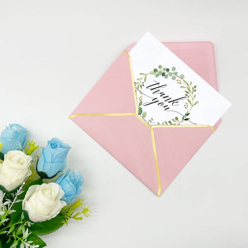 5x7 Envelopes for Invitations with Gold Border, 50 Pack A7 Envelopes with V-Flap, Self Seal Greeting Card Gift Card Envelopes Invitation Envelopes...