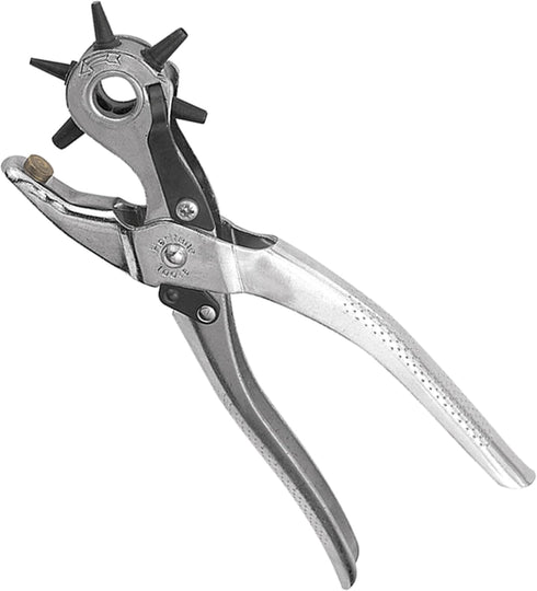 Weaver Leather Supply German Made Revolving Leather Hole Punch Tool, Adjustable Rust-Resistant Punch Pliers, Hole Maker for Belts, Gaskets, and Mo...