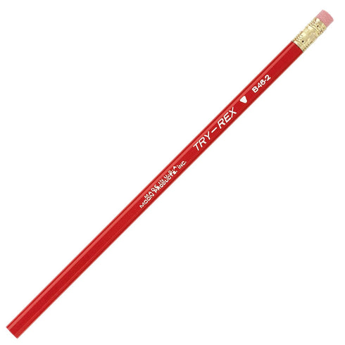 J.R. Moon Pencil JRMB46 Regular Try Rex Pencil with Eraser, 2.8" Wide, 8" Length, 1.7" Height (12 Count)...