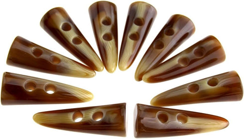 10pcs Large Horn Imitation Tooth Toggle Buttons Compatible with Coat Jacket Blazer Cream Bone...