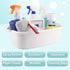 Cleaning Supplies Caddy, Household Tool Organizer with Handle, Portable Plastic Bucket for Shower Essentials Storage, White...