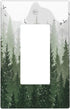 Rustic Green Forest 1 Gang Single Rocker Light Switch Cover Pine Tree Foggy Mountain Landscape Decorative Wall Plate Electrical Switchplate Recept...