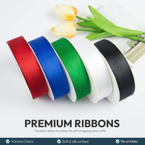 1 inch Wide x 50 Yards Navy Blue Single Faced Polyester Satin Ribbon, Navy Blue Satin Ribbon Perfect for Wedding Decor, Wreath, Crafts, Gift Wrapp...