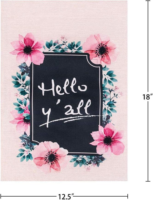 SICOHOME Hello Outside Décor for Yard Garden Flag 12.5"x 18" Spring Summer Flag for Farmhouse Outdoor Decor Double Sided Burlap Yard Flag...