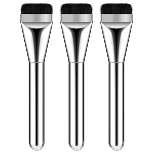 Foundation Brush 3 Pcs Makeup Flat Brushes Thin Blade Brush Portable Facial Brushes Cream Spatulas Tools Powder Scrubber Liquid Brush Soft Bristle...