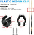 12 PCS Pool Cue Holder Clamps(Include Screws), Billiards Snooker Cue Locating Clip Holder Regular Fishing Rod Storage Clips Black for Pool Cue Rac...