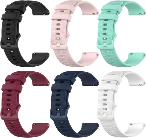 6-Pack Bands Compatible with WNH/MILOUZ/Hoowel IDW19 Watch Band for Men Women Waterproof Breathable Lightweight Silicone Wristbands for Veryfit Sm...