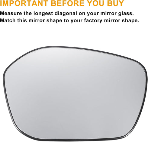 X AUTOHAUX Car Rearview Right Passenger Side Mirror Glass Replacement W/Backing Plate Heated White Glass for Honda Civic 2022-2024...