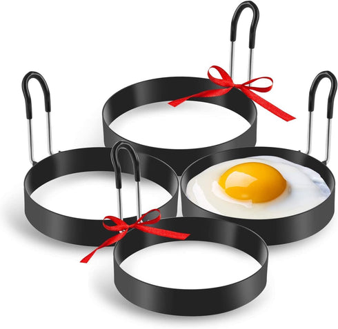 Eggs Rings, 4 Pack Stainless Steel Egg Cooking Rings, Pancake Mold for frying Eggs and Omelet...