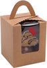50 Pcs Kraft Paper Cupcakes Boxes,Portable Single Individual Cupcake Gift Boxes with Window Inserts Handle for Wedding Candy Boxes (Kraft)...