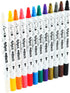 TRANSON 12 Color Dual-tip Acrylic Paint Pen Set for Canvas Rock Wood Leather Ceramic DIY Painting...