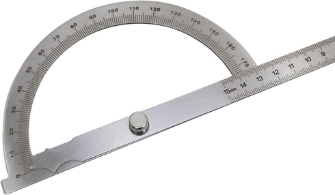 Haidong Angle Measuring Instrument Stainless Steel Protractor 0-180 Degree Rotary Arm Measuring Ruler Woodworking Degree Protractor?15cm?1PCS...