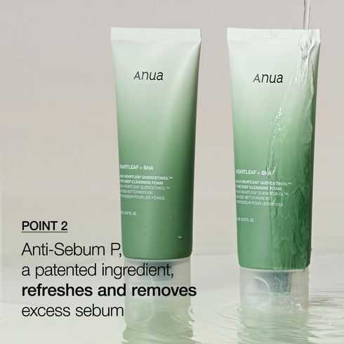 ANUA Heartleaf Quercetinol Pore Deep Cleansing Foam, Facial Cleanser, for Double Cleansing, BHA, Hyaluronic Acid, Glycerin, Face Wash, Blackhead R...