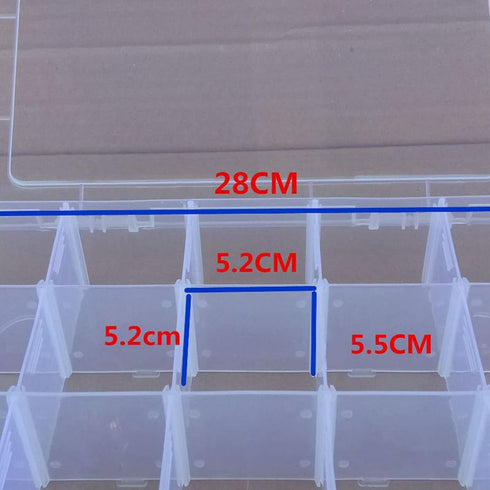 15 Grids Large Plastic Storage Box, Clear Organizer Box with Detachable Dividers Jewelry Organizer Box Bead Organizer Storage Container for Tackle...