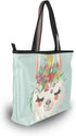 Shoulder Bag Cute Llama Flower Printing Handbag Totes Purses for Women...