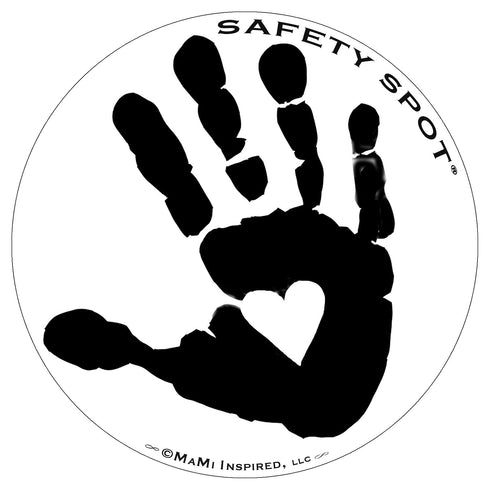 Magnet - Kids Handprint for Car Parking Lot Safety - White Background (Black)...