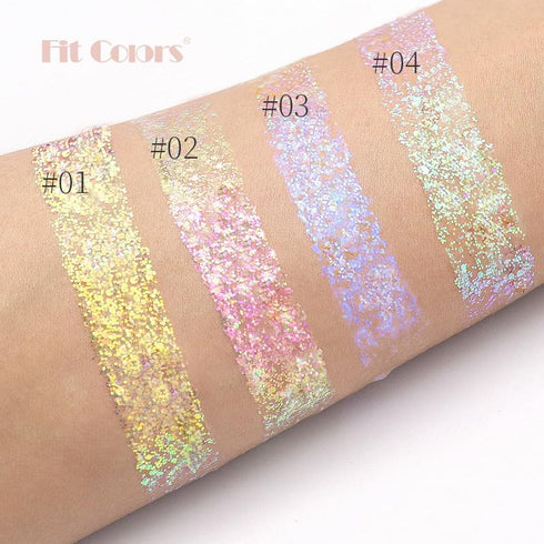 Holographic Body Glitter Gel for Body Face Hair Lip Makeup, Sparkling Glitter Long-Lasting Waterproof Liquid Sequins for Women Girls Perfect for M...