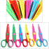 Jialeey Plastic Kids Design Safety Art Scissors Creative Crafts Scissors Paper Scrapbooking Decorative Wave Lace Edge Cutters Set 6 PCS...