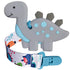 1 Soft Dinosaur Teether for Babies and 1 Baby Pacifier Clip, Valentines Day Gifts for Baby Girl Boy,Silicone Chew Toys for Baby (Grey Dinosaur)...
