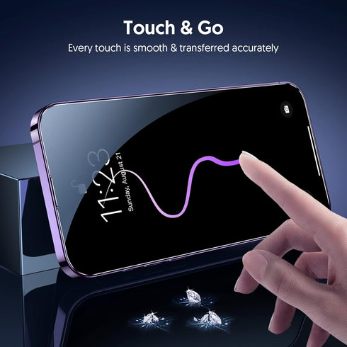 Fotbor 2 Pack Privacy Screen Protector for iPhone 14 Pro Max, Anti Spy Private Full Coverage Film, Shockproof Anti-Scratch 9H Tempered Glass for i...