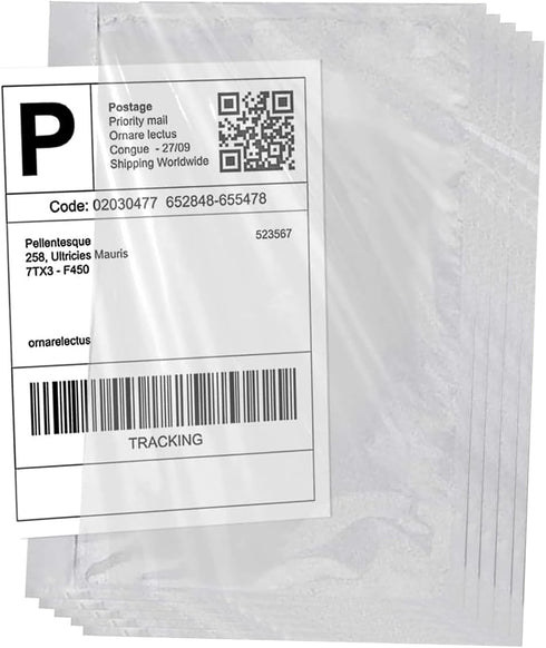 7.5'' x 5.5'' Packing List Pouches, Shipping Label Envelopes Clear Self-Adhesive Top Loading (7.5x5.5 in-100 Bags)...