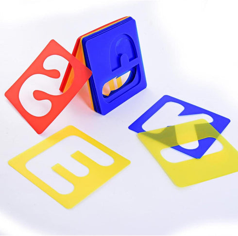 TecUnite 26 Pieces Alphabet Stencils Set Plastic Letter Stencils for Painting Learning, DIY Craft Decoration (3 x 3 Inches)...