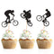 Donoter 48 Pcs Glitter BMX Bicycle Cupcake Topper Picks for Bike Theme Birthday Party Cake Decorations...