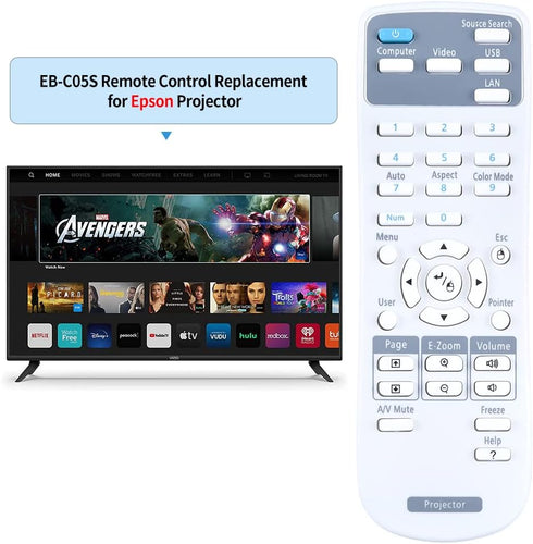 PZL Replace Universal Projector Remote Control fit for Epson PowerLite Home Cinema Theater System 705HD 710HD 725HD 730HD 740HD 750HD 760HD V11h47...