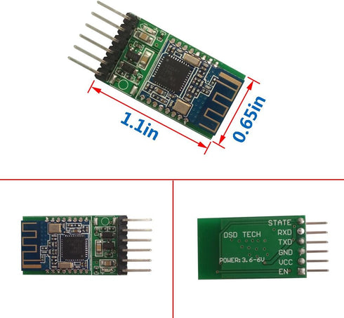DSD TECH HM-11 Bluetooth 4.0 BLE Module with 6 PIN Board Compatible with iOS Devices for DIY......