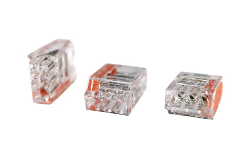 Push-in Electrical Connector, 22-12 AWG Solid, 3-Port, 50-Pack...