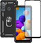 Samsung A21 Phone Case, Galaxy A21 Phone Case with Screen Protector, Military Grade Protective Cases with Ring for Samsung Galaxy A21 (Black)...